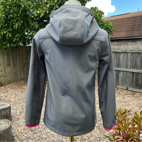 Cat and Jack Grey Pink Hooded Rain Coat - Picture 3 of 11